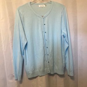 Calvin Klein Cardigan Sweater,Powder Blue